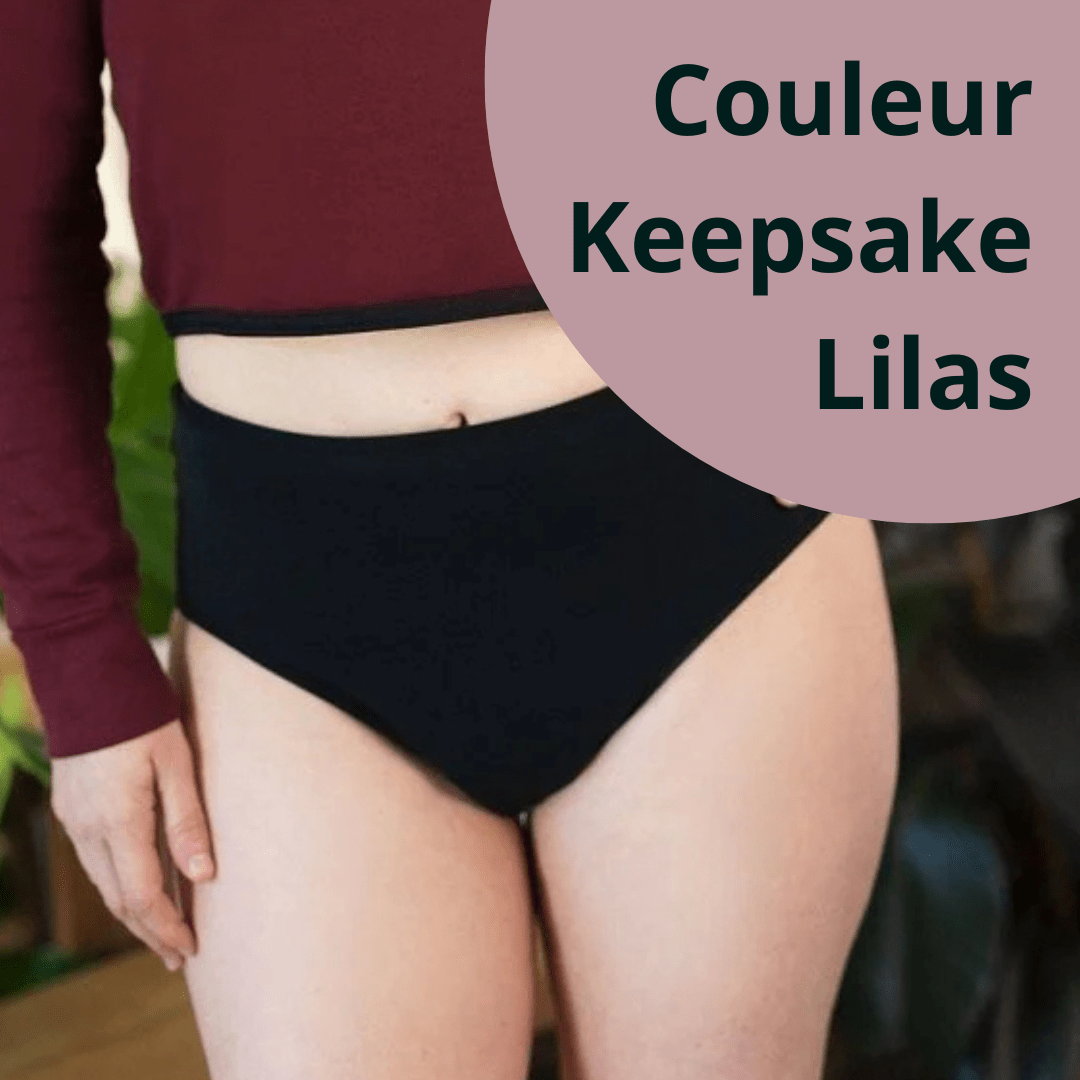 Culotte Menstruelle Taille Haute + Keepsake Lilas (sur commande) - Marie fil