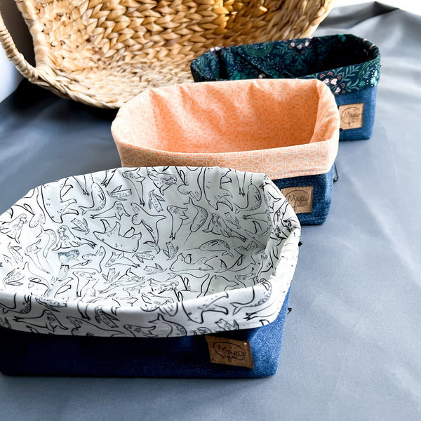 Ensemble paniers en jeans recyclés - Marie fil