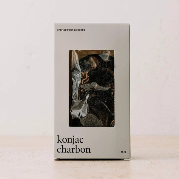 Éponge konjac pour le corps - Charbon - Marie fil
