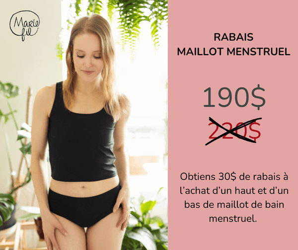 Haut de maillot de bain menstruel - Saule - Marie fil