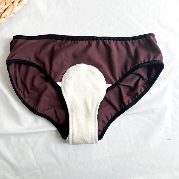 Insert absorbant et imperméable pour culotte menstruelle lavable - Frontbleeder (saignement vers l'avant) - Marie fil