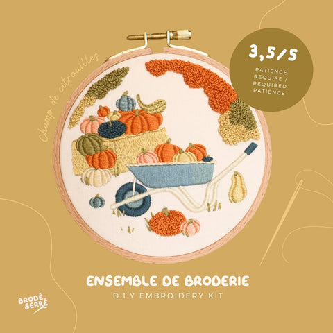 Kit de broderie DIY - Champ de citrouilles - Marie fil