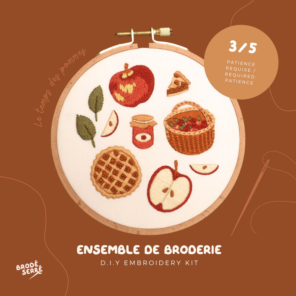 Kit de broderie DIY - Le temps des pommes - Marie fil
