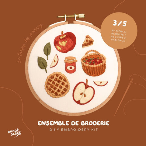 Kit de broderie DIY - Le temps des pommes - Marie fil