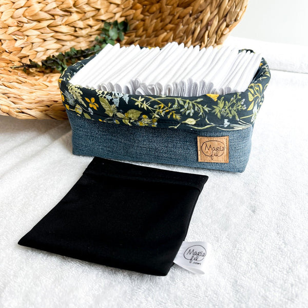 Kit mouchoirs lavables et panier - Marie fil