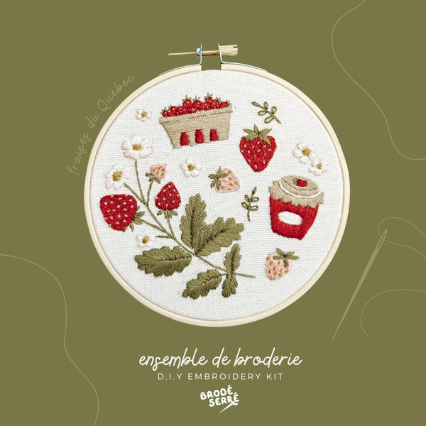Kit pour broderie - Fraises du Québec - Marie fil