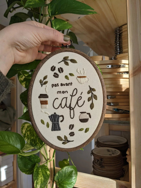 Kit pour broderie - Pas avant mon café - Marie fil