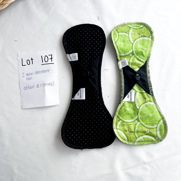 Lot 107 - Défaut - 2 maxi absorbant noir - Marie fil