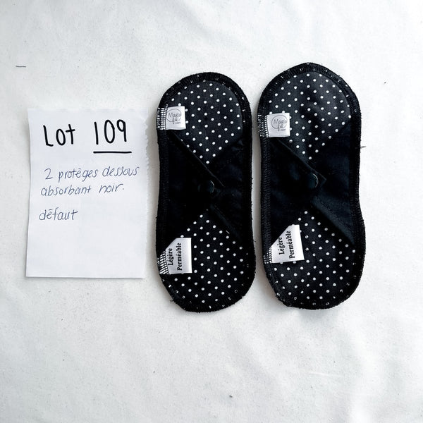 Lot 109 - Défaut - 2 protèges dessous absorbant noir - Marie fil