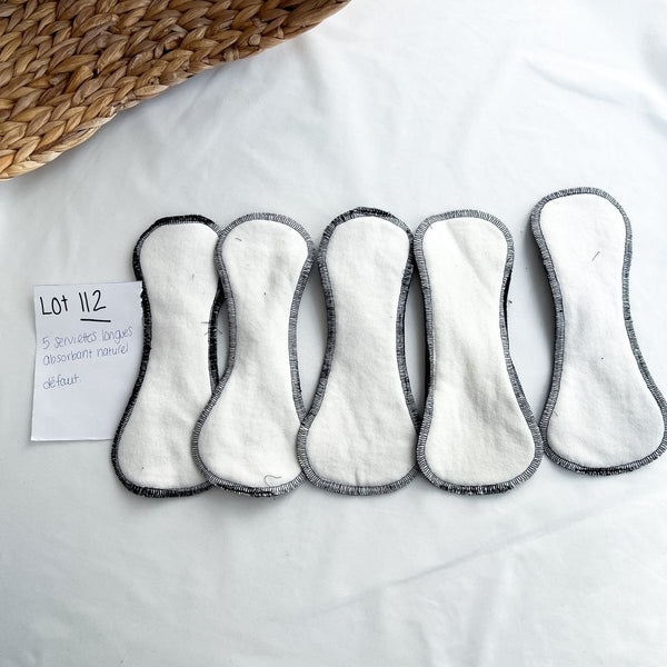 Lot 112 - Défaut - 5 serviettes longues absorbant naturel - Marie fil