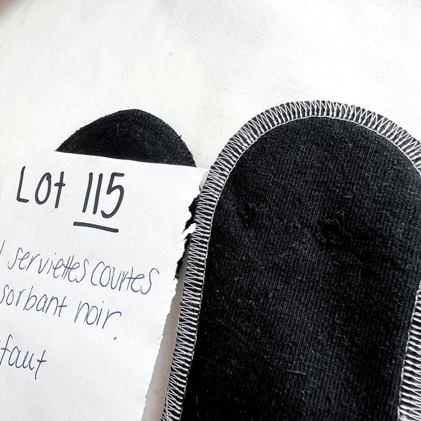 Lot 115 - Défaut - 4 serviettes courtes absorbant noir - Marie fil
