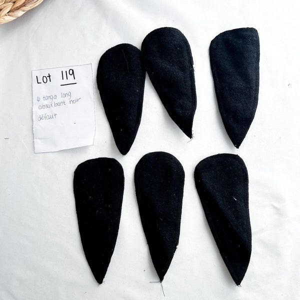 Lot 119 - Défaut - 6 tanga long absorbant noir - Marie fil