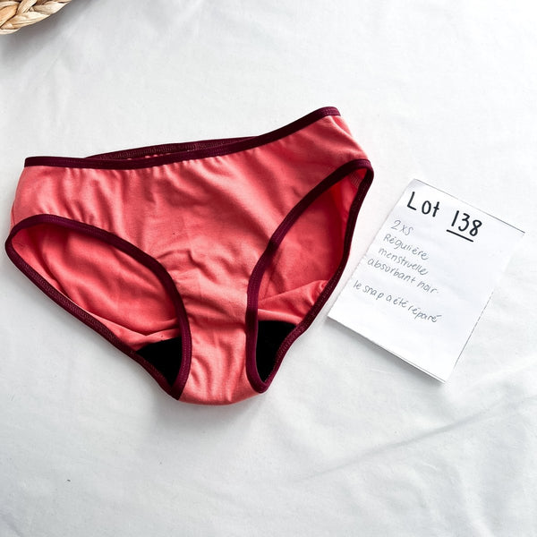 Lot 138 - Défaut - 1 Culotte menstruelle Régulière 2XS absorbant noir - Marie fil