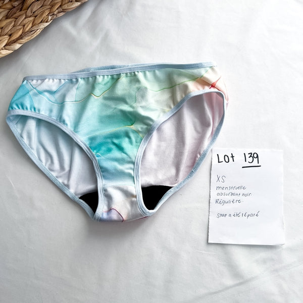 Lot 139 - Défaut - 1 Culotte menstruelle Régulière XS absorbant noir - Marie fil