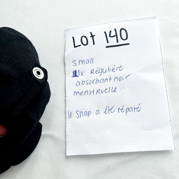 Lot 140 - Défaut - 1 Culotte menstruelle Régulière S absorbant noir - Marie fil