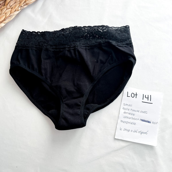 Lot 141 - Défaut - 1 Culotte menstruelle Dentelle S absorbant noir - Marie fil