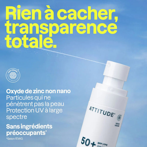 Lotion solaire minérale SPF 50 en vaporisateur - Marie fil