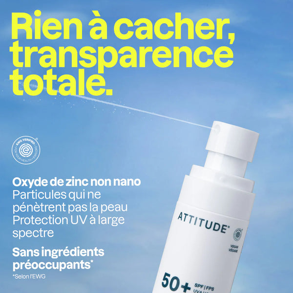 Lotion solaire minérale SPF 50 en vaporisateur