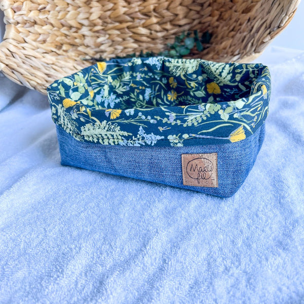 Panier en jeans recyclé - Marie fil