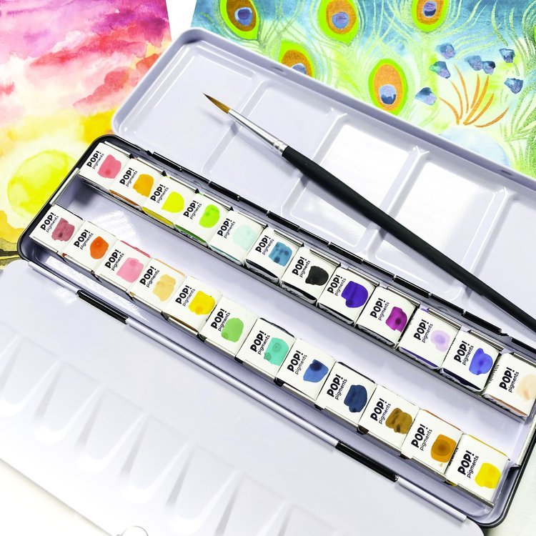 Peinture aquarelle Pop Pigments - Palette éclatée - Marie fil