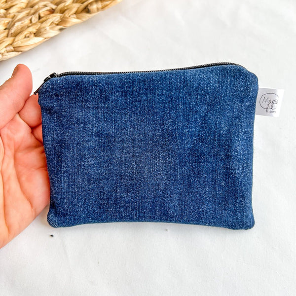 Porte - monnaie à zipper en jeans - projet retailles - Marie fil