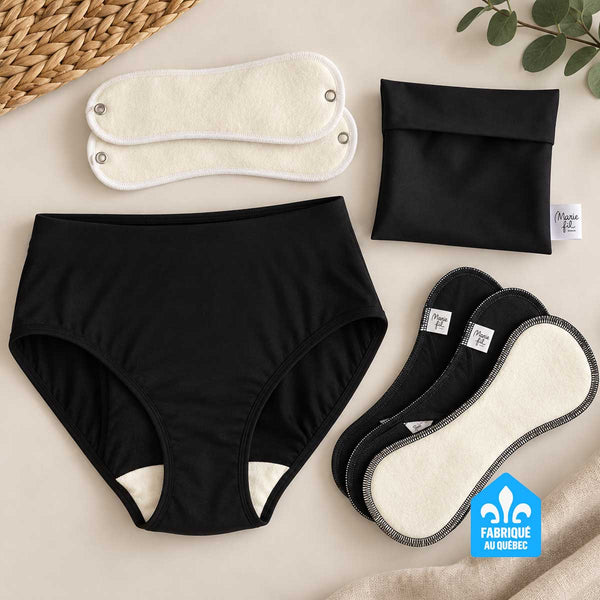 Protection fuite urinaire lavable femme - Ensemble de départ - Marie fil