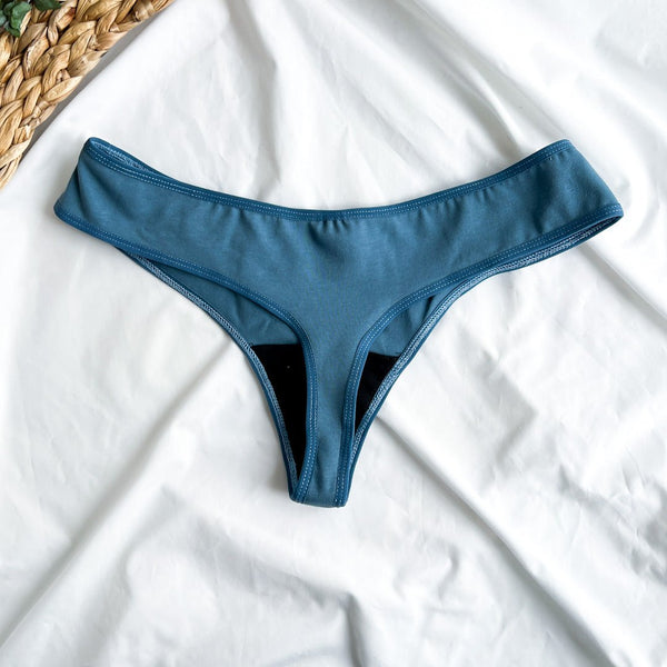 Tanga menstruel Provincial blue - Culotte menstruelle - Marie fil