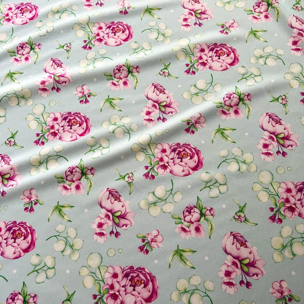 Tissu polyester de la collection Katrinn Pelletier motif Pivoines - Marie fil