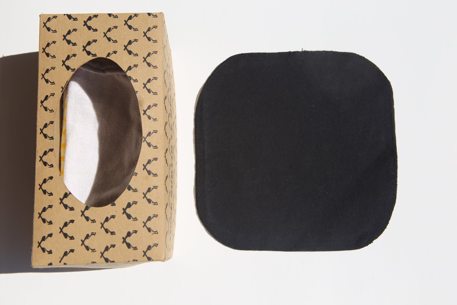 6 mouchoirs de flanelle noirs - Marie fil - Boutique écoresponsable | Culotte menstruelle & Zéro déchet