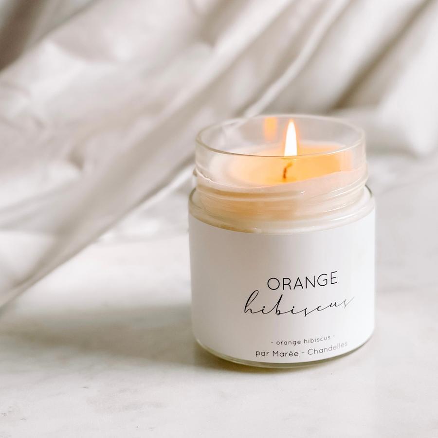 Chandelle de soya - Orange et Hibiscus - Marie fil