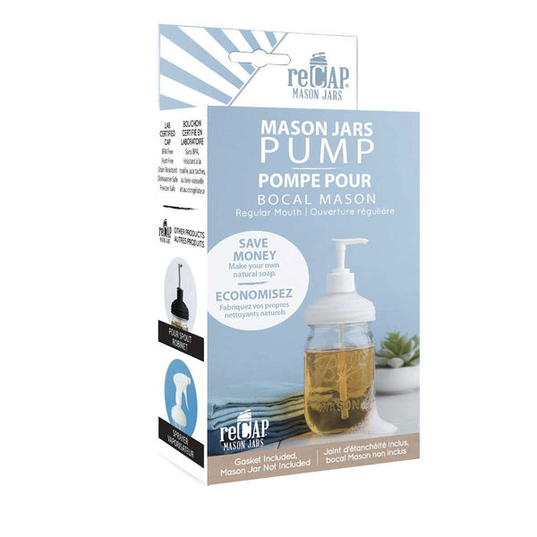 Couvercle à pot Mason - Huile, pompe à savon, vaporisateur & bec verseur - Marie fil