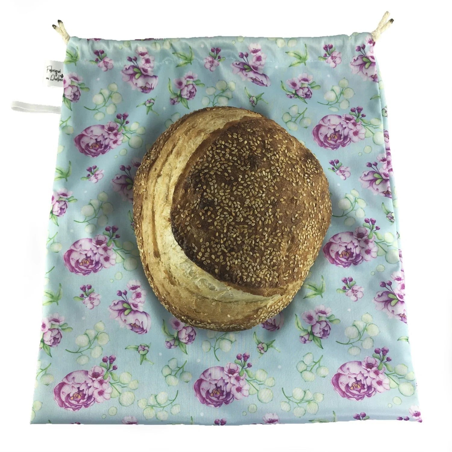 Sacs à Pain En Coton Réutilisables – Lot De 2 – Fermeture Cordon – Pour Baguette, Fruits, Légumes