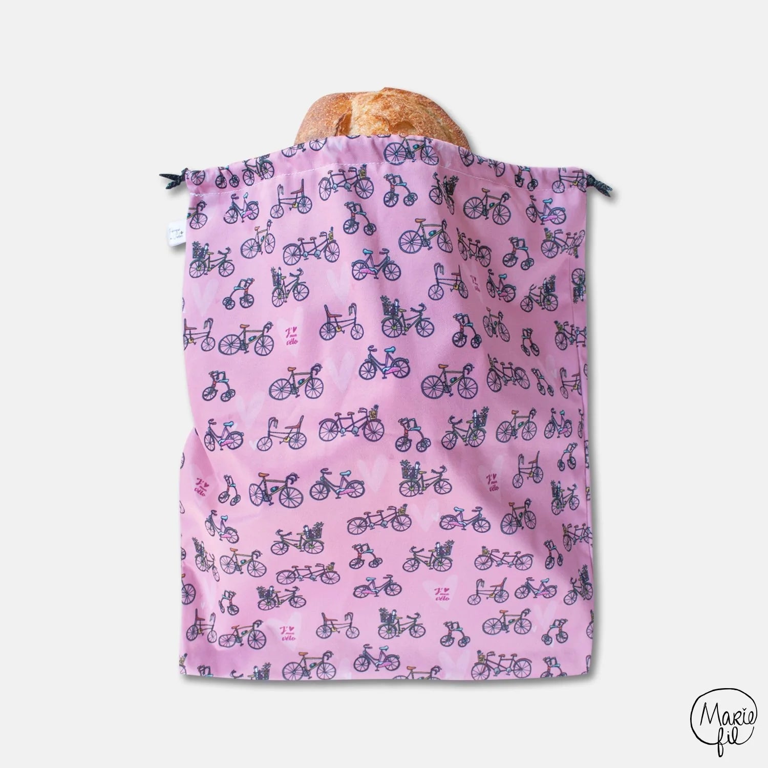 Sac a pain miche lavable et reutilisable fabrique au Quebec Marie fil
